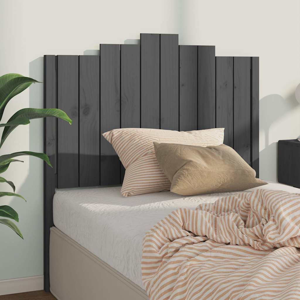 vidaXL Sängynpääty harmaa 106x4x110 cm täysi mänty