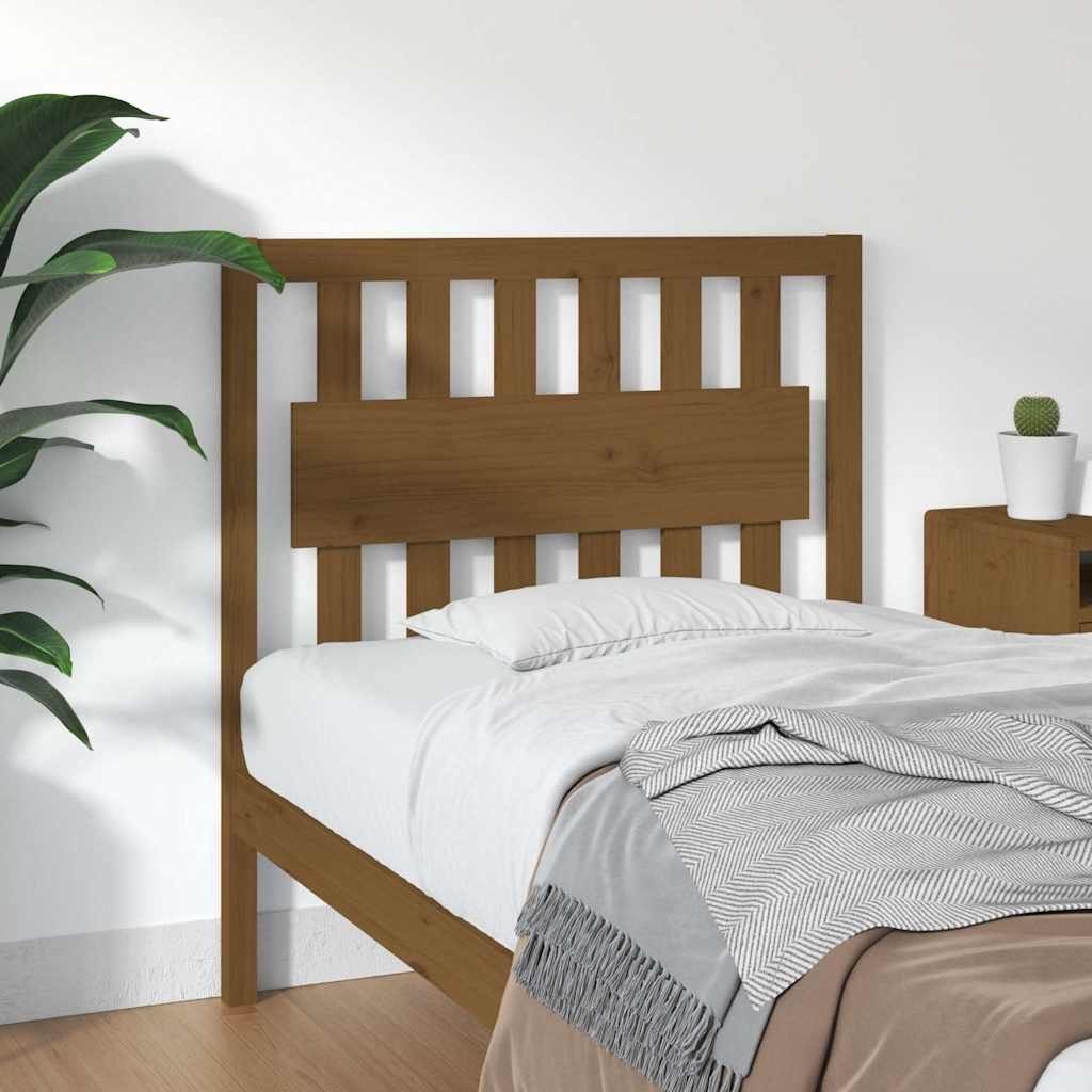 vidaXL Sängynpääty hunajanruskea 95,5x4x100 cm täysi mänty