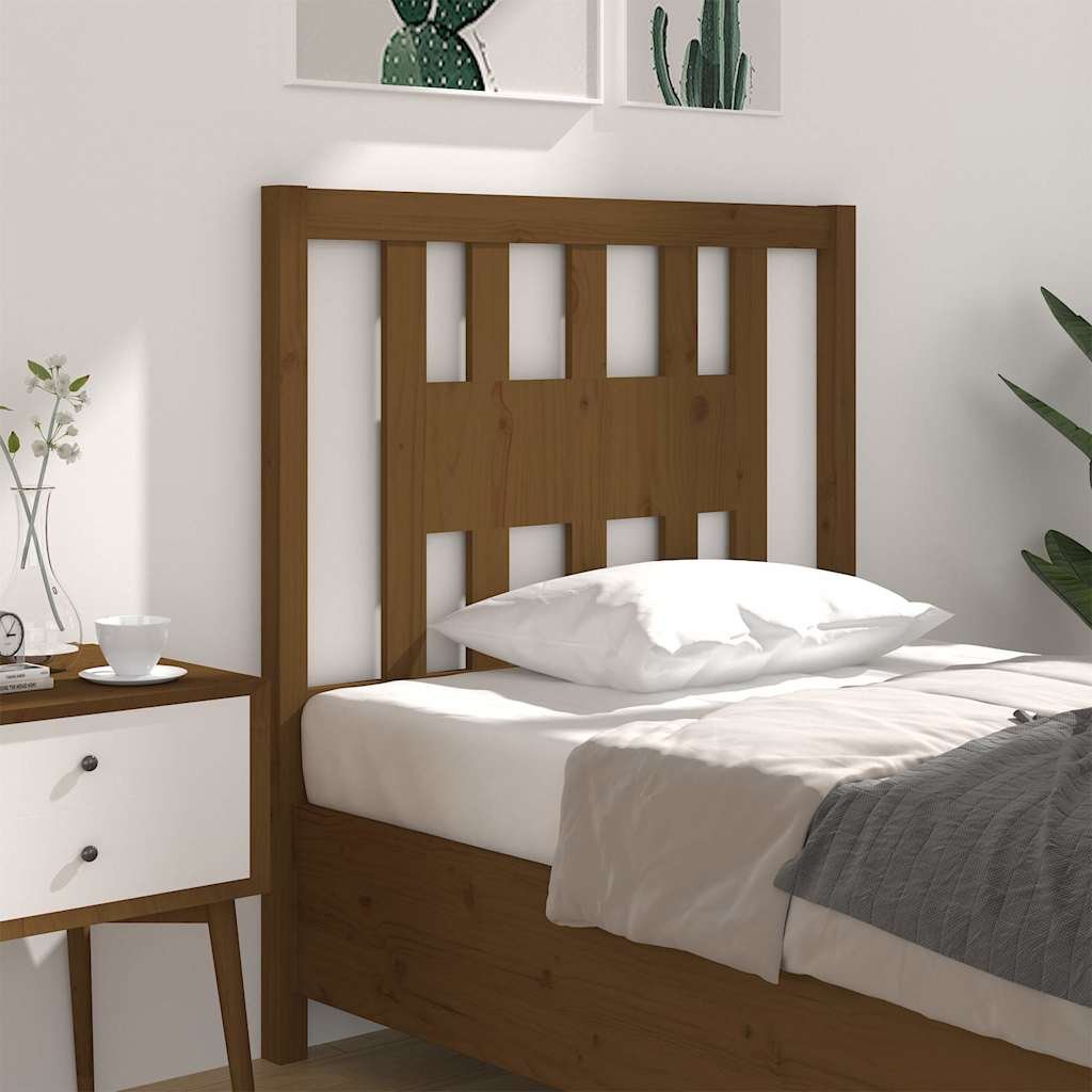 vidaXL Sängynpääty hunajanruskea 106x4x100 cm täysi mänty