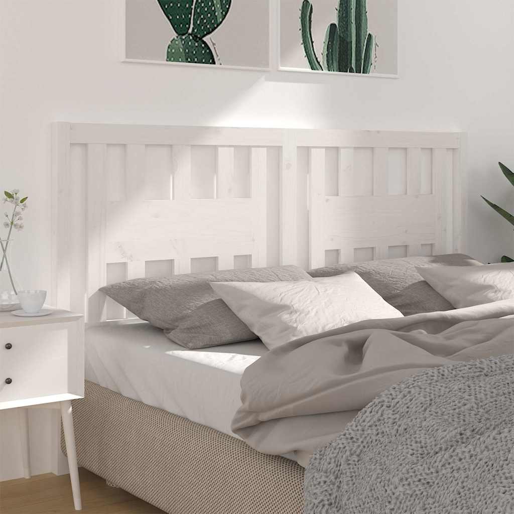 vidaXL Sängynpääty valkoinen 206x4x100 cm täysi mänty