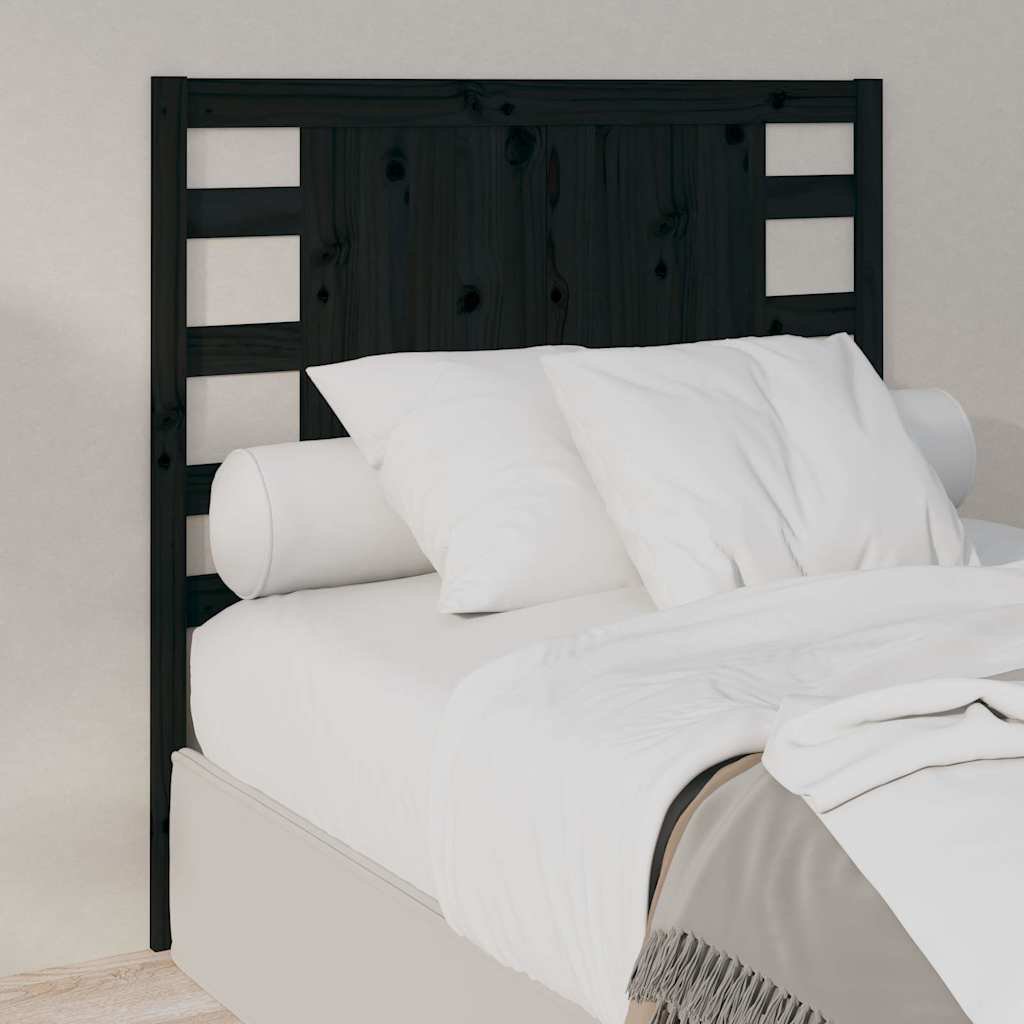 vidaXL Sängynpääty musta 106x4x100 cm täysi mänty