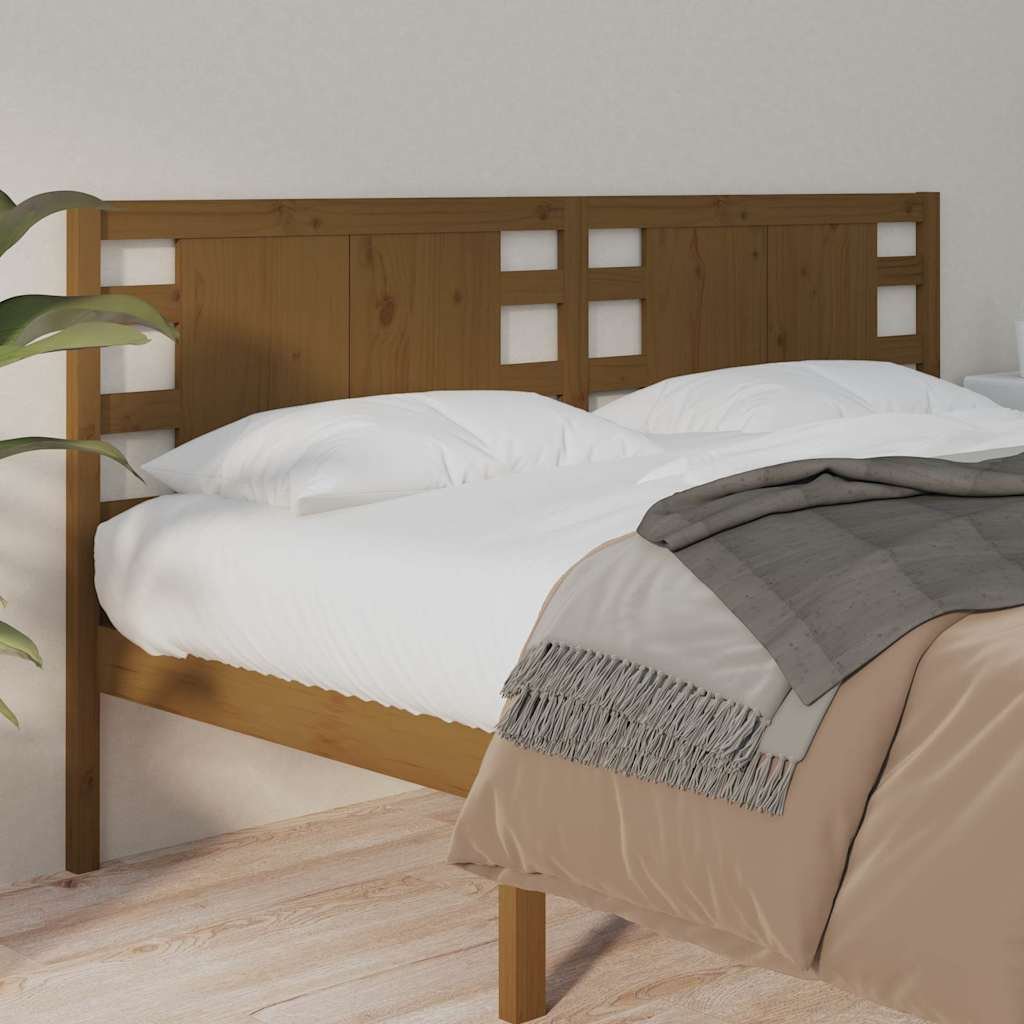 vidaXL Sängynpääty hunajanruskea 126x4x100 cm täysi mänty