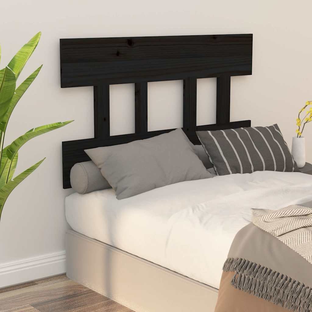 vidaXL Sängynpääty musta 78,5x3x81 cm täysi mänty