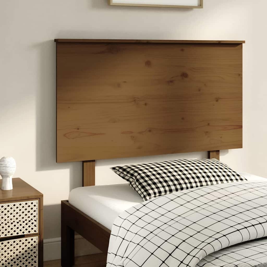 vidaXL Sängynpääty hunajanruskea 104x6x82,5 cm täysi mänty