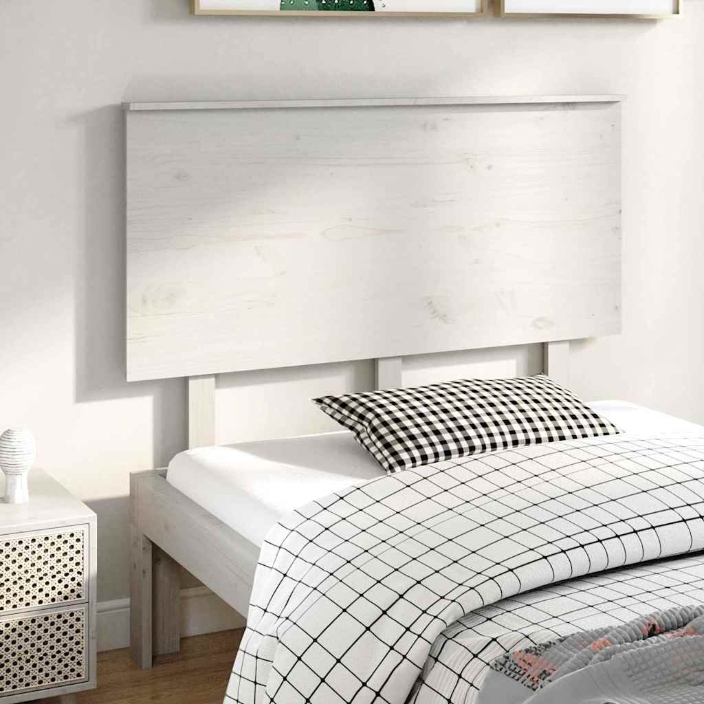 vidaXL Sängynpääty valkoinen 124x6x82,5 cm täysi mänty