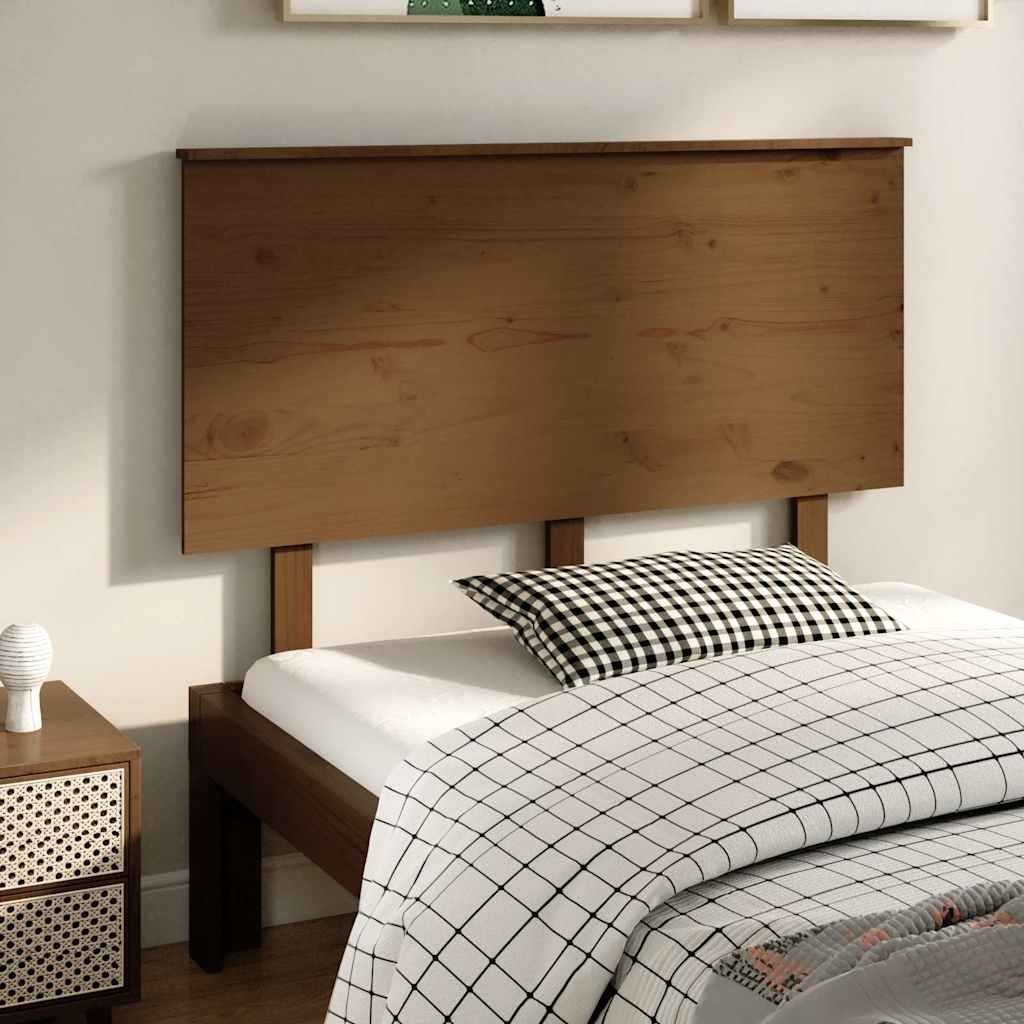 vidaXL Sängynpääty hunajanruskea 124x6x82,5 cm täysi mänty