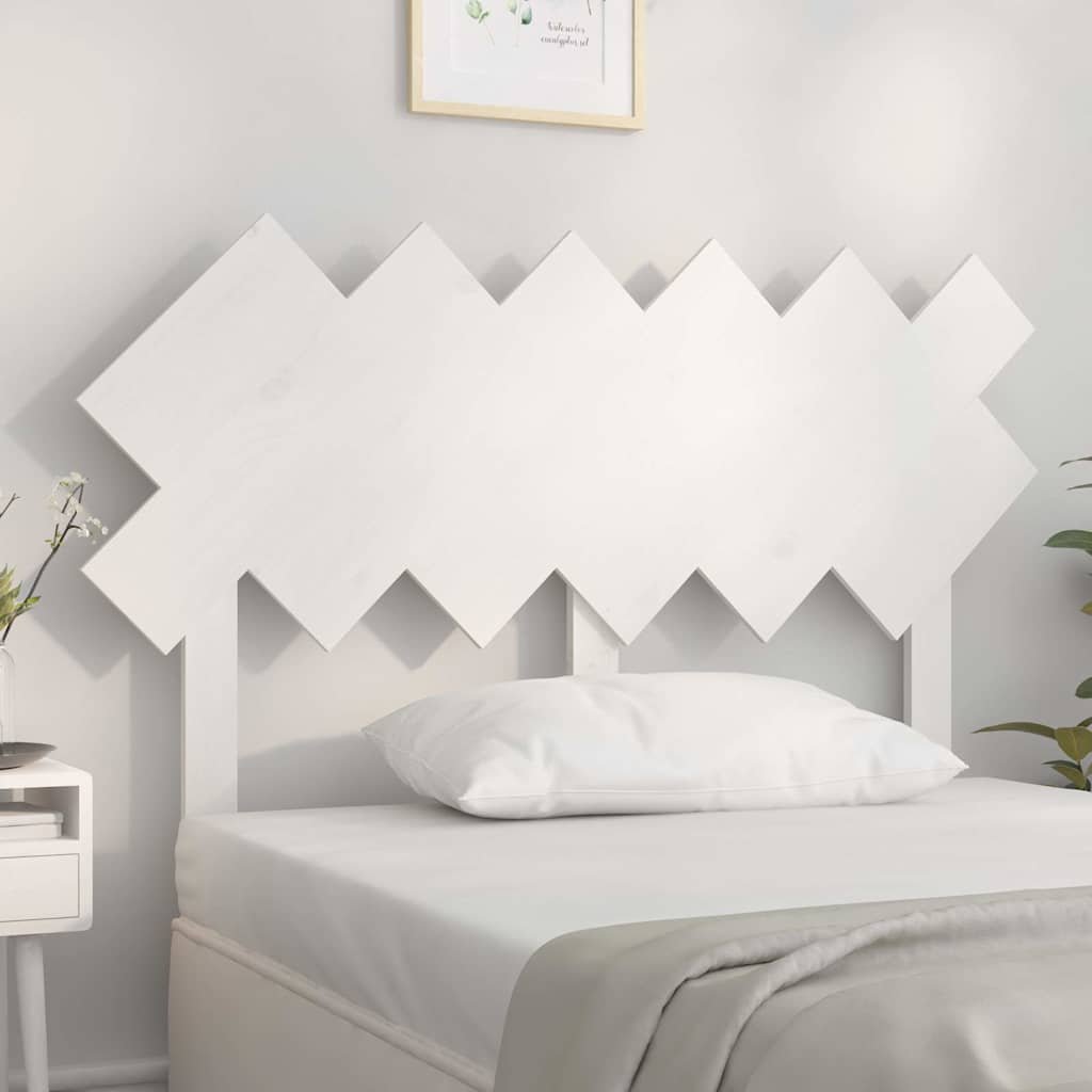 vidaXL Sängynpääty valkoinen 122,5x3x80,5 cm täysi mänty