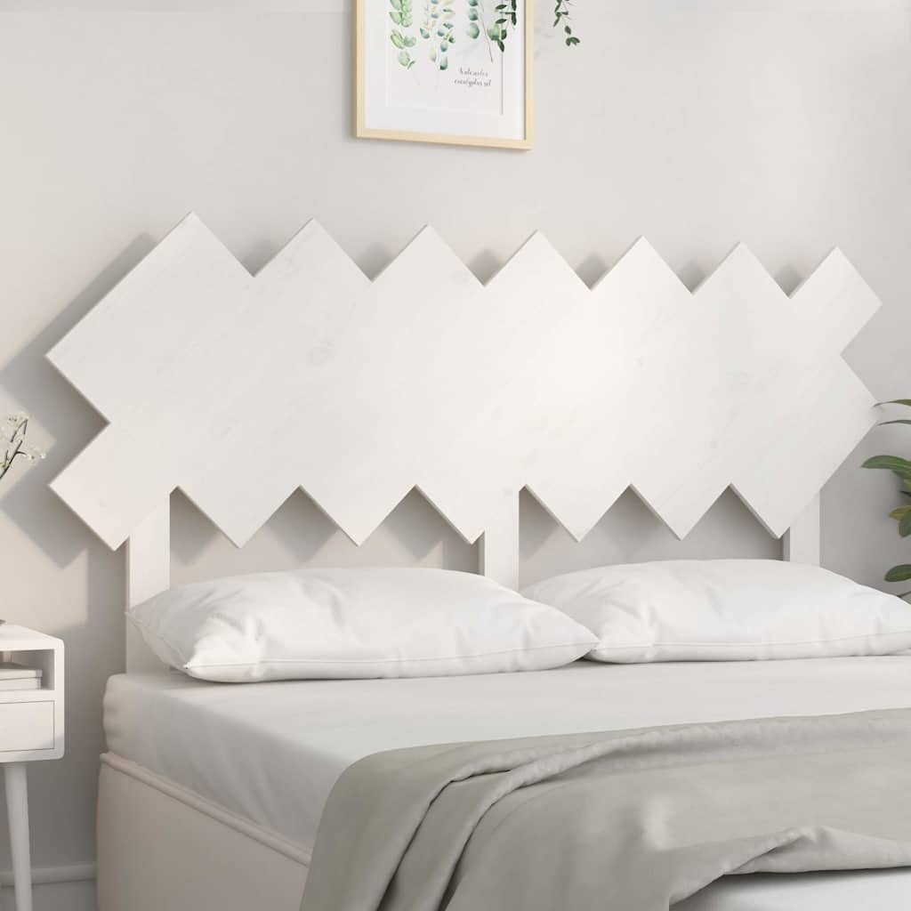 vidaXL Sängynpääty valkoinen 141x3x80,5 cm täysi mänty