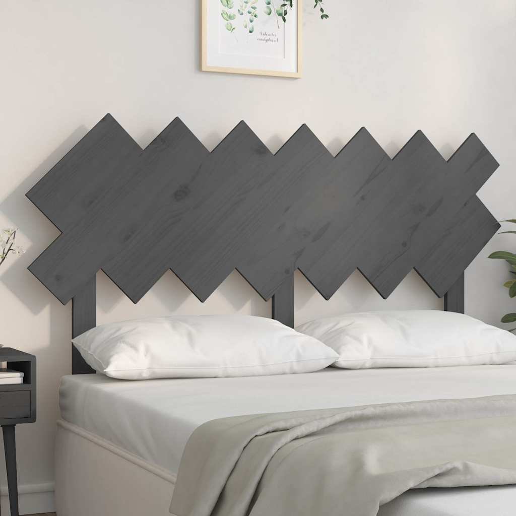 vidaXL Sängynpääty harmaa 151,5x3x81 cm täysi mänty