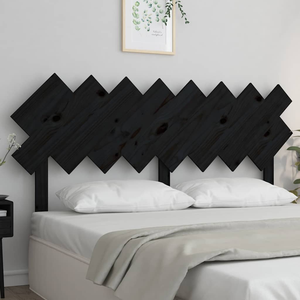 vidaXL Sängynpääty musta 159,5x3x80,5 cm täysi mänty