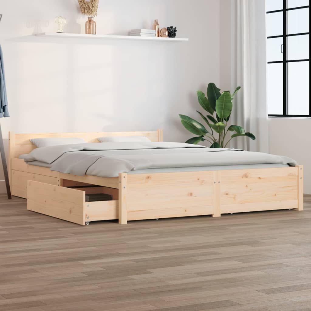 vidaXL Sängynrunko laatikoilla 150x200 cm King Size