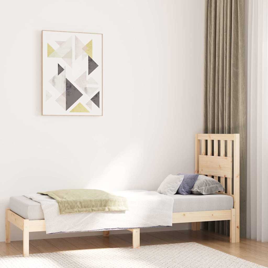 vidaXL Sängynrunko täysi mänty 75x190 cm Small Single
