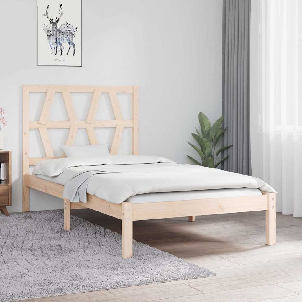 vidaXL Sängynrunko täysi mänty 75x190 cm Small Single