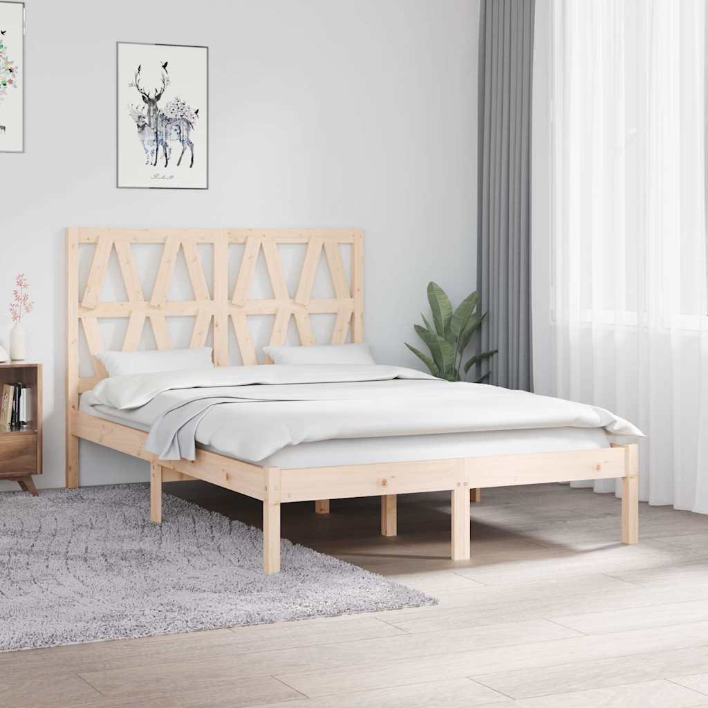 vidaXL Sängynrunko täysi mänty 120x200 cm