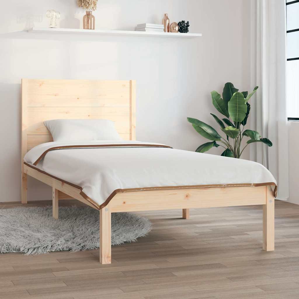 vidaXL Sängynrunko täysi puu 90x190 cm Single