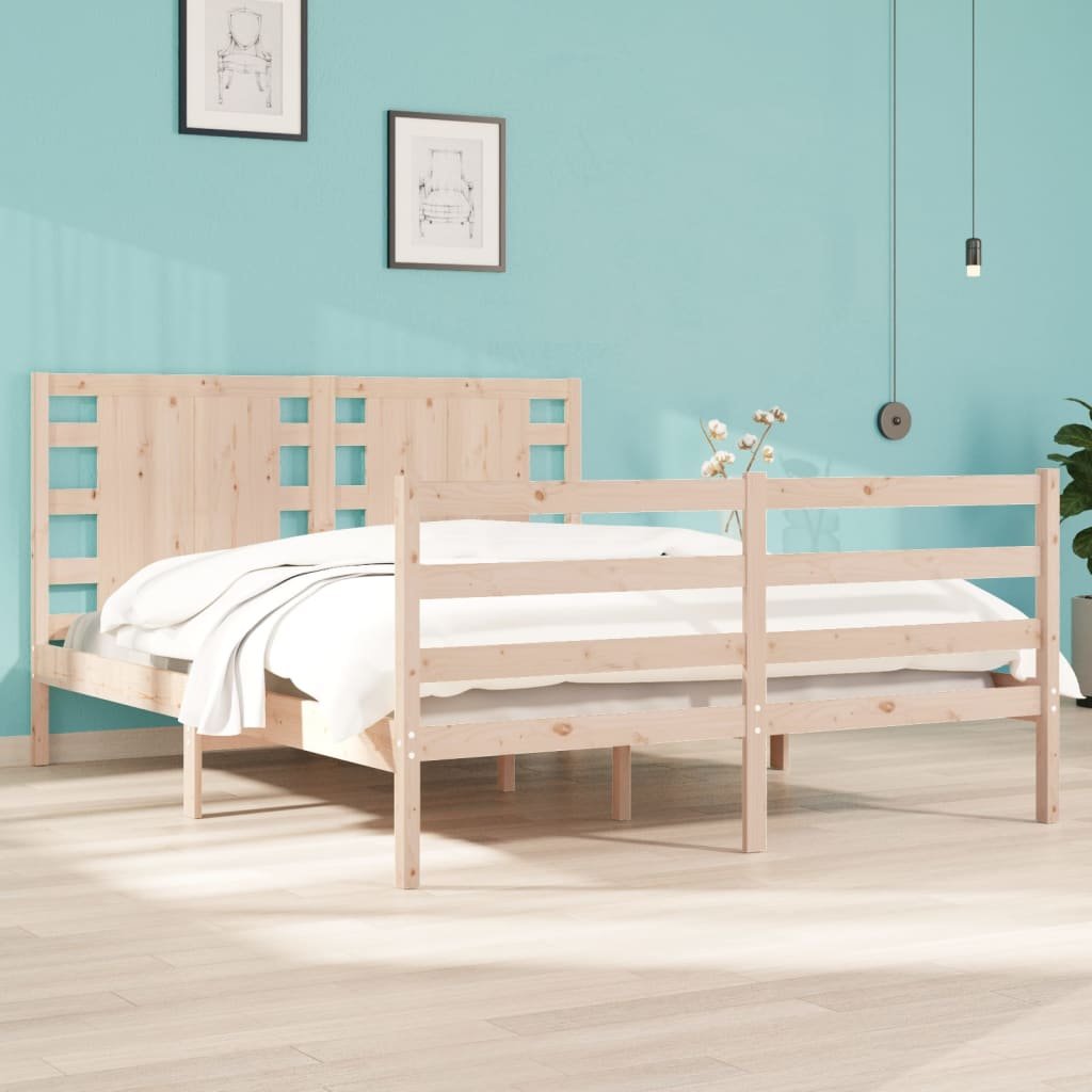 vidaXL Sänky ilman patjaa 120x190 cm täysi mänty