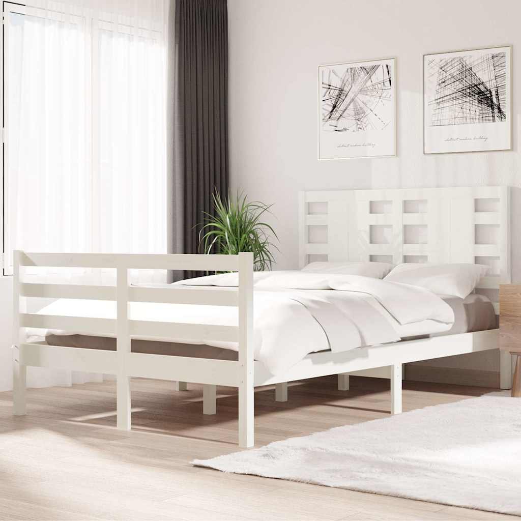 vidaXL Sänky ilman patjaa valkoinen 120x200 cm täysi mänty