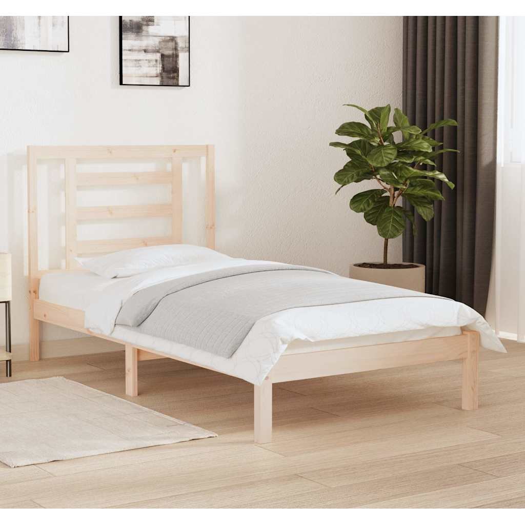 vidaXL Sängynrunko ilman patjaa 90x190 cm täysi mänty