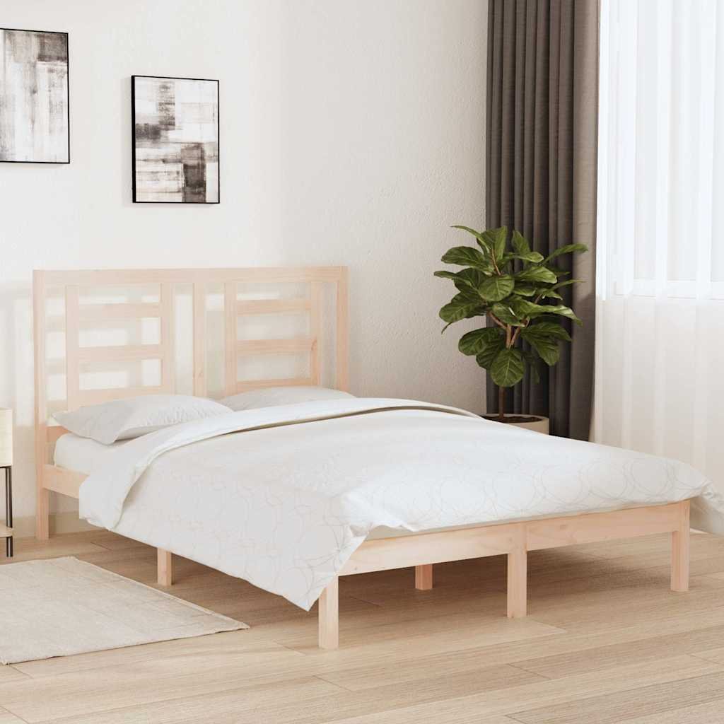 vidaXL Sängynrunko ilman patjaa 140x200 cm täysi mänty