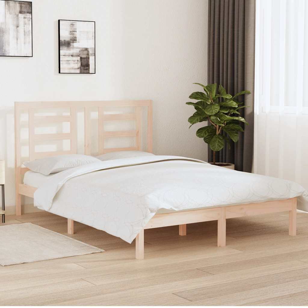 vidaXL Sängynrunko ilman patjaa 150x200 cm täysi mänty