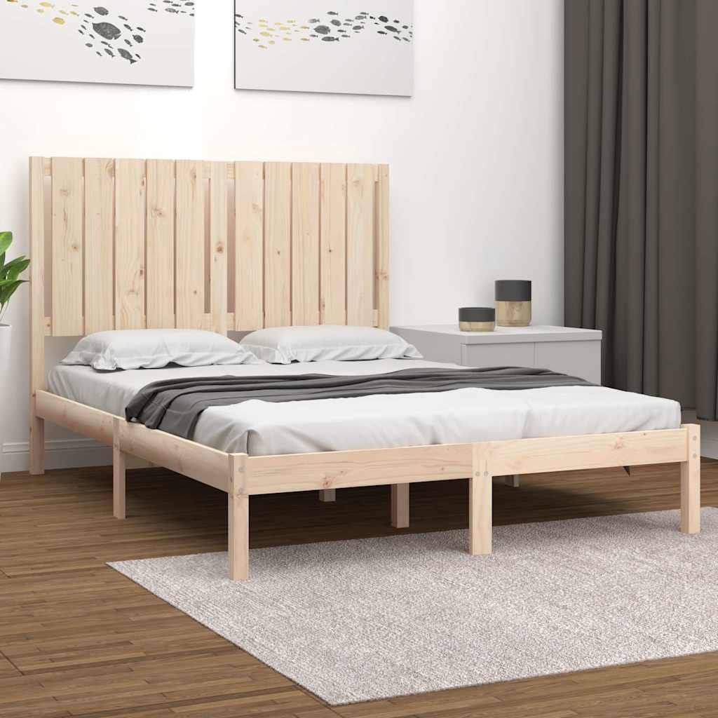 vidaXL Sänky patjalla 120x200 cm täysi mänty