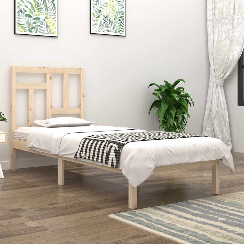 vidaXL Sängynrunko ilman patjaa 90x190 cm täysi mänty