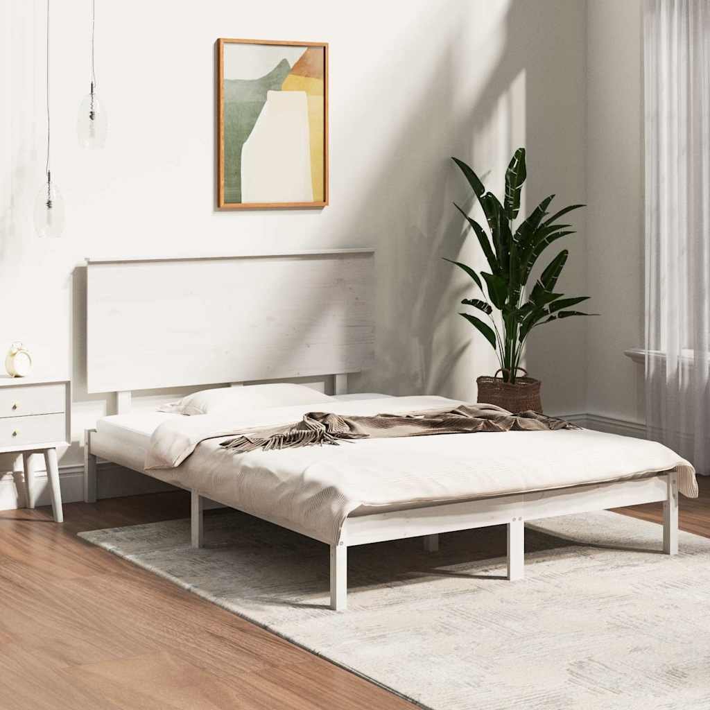 vidaXL Sänky ilman patjaa valkoinen 120x200 cm täysi mänty