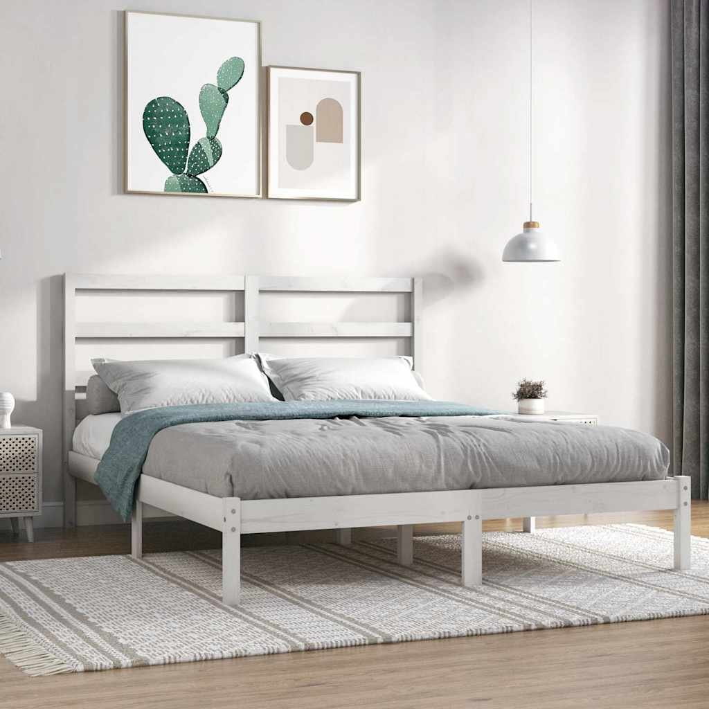 vidaXL Sänky ilman patjaa valkoinen 120x200 cm täysi mänty