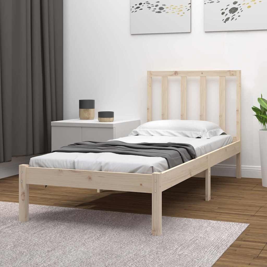 vidaXL Sängynrunko ilman patjaa 75x190 cm täysi mänty