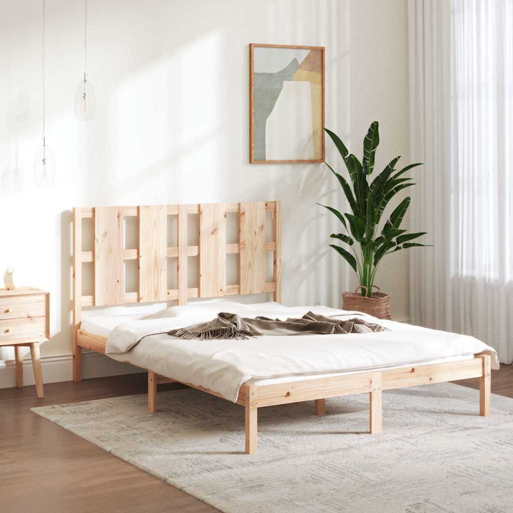 vidaXL Sänky patjalla 120x200 cm täysi mänty