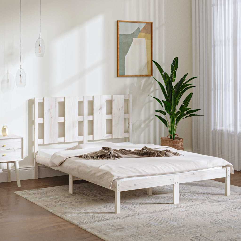 vidaXL Sänky ilman patjaa valkoinen 120x200 cm täysi mänty