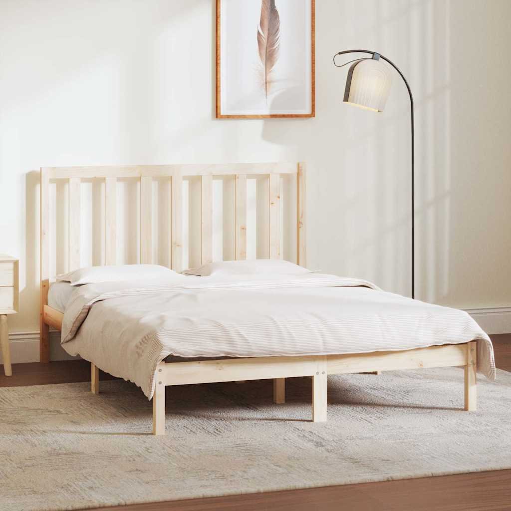 vidaXL Sängynrunko ilman patjaa 135x190 cm täysi mänty