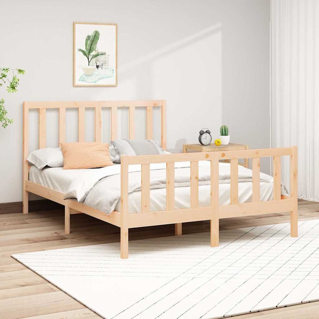 vidaXL Sängynrunko ilman patjaa 140x200 cm täysi mänty