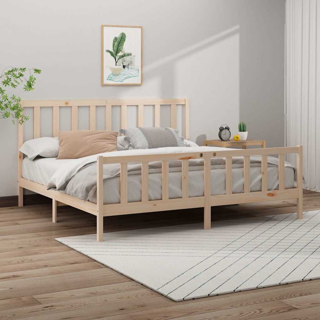 vidaXL Sänky ilman patjaa 200x200 cm täysi mänty