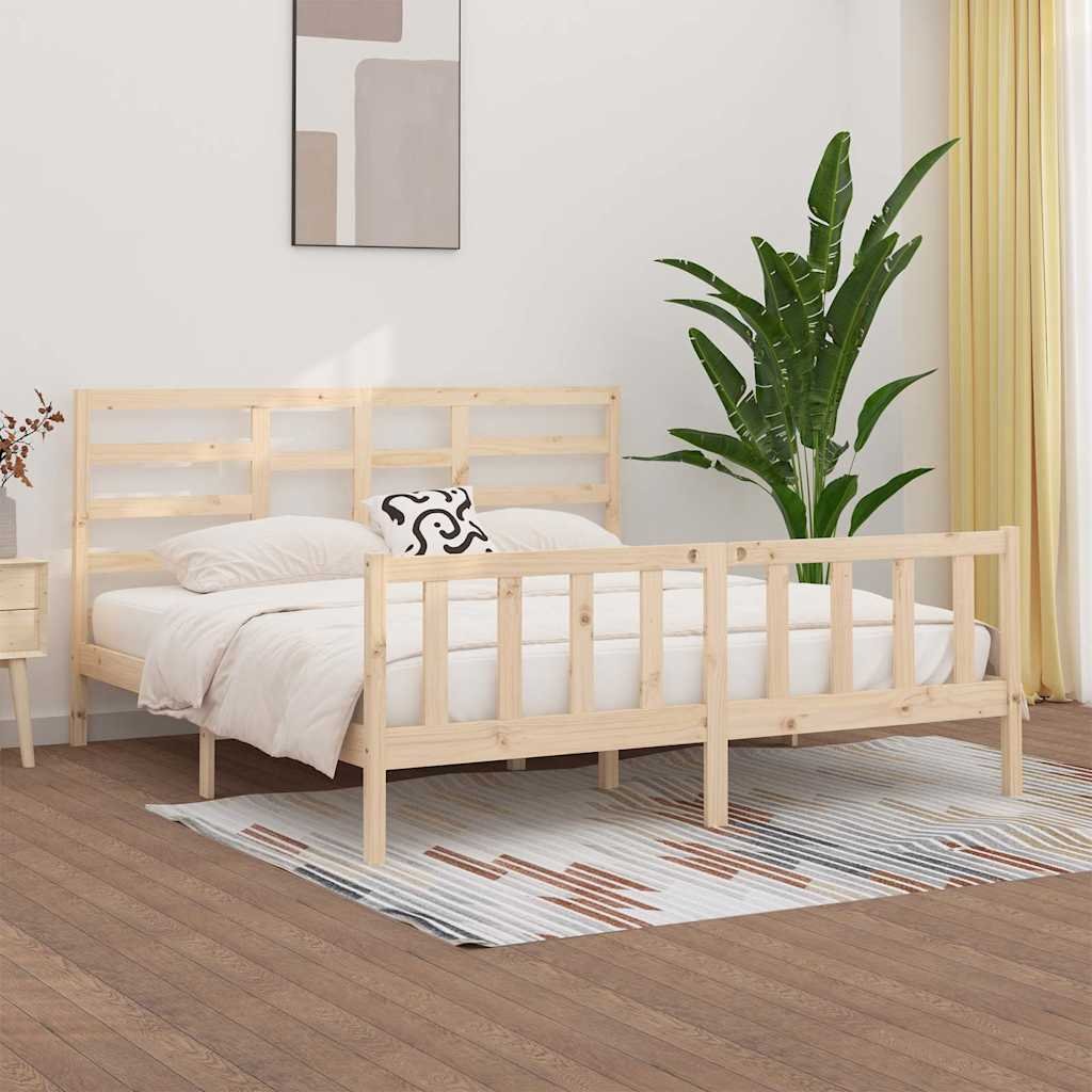 vidaXL Sänky ilman patjaa 200x200 cm täysi mänty