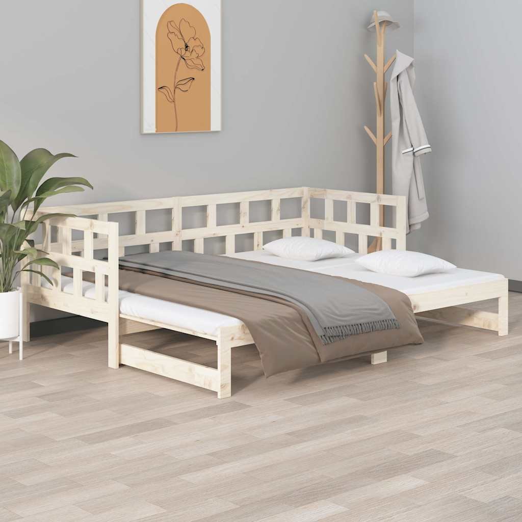 vidaXL Sohvasänky ulosvedettävä täysi mänty 2x (80x200) cm