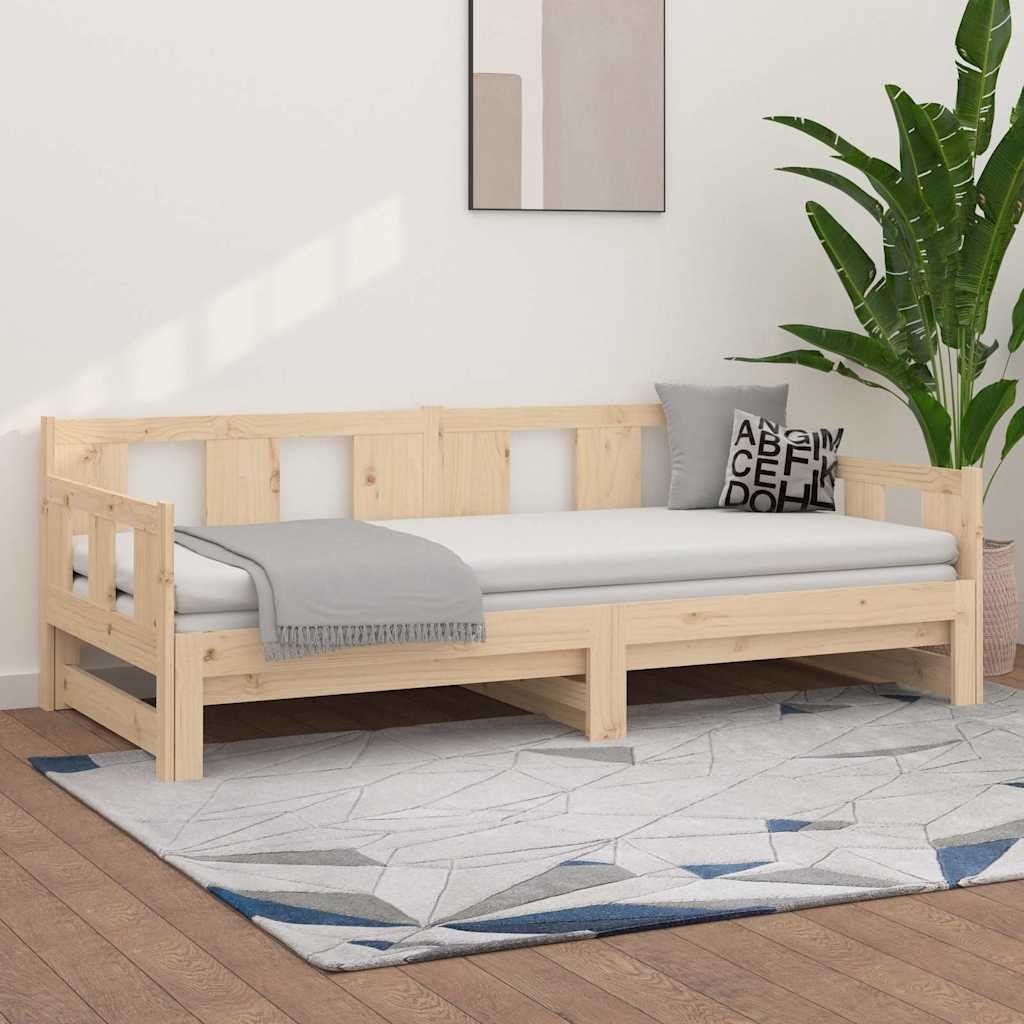 vidaXL Sohvasänky ulosvedettävä täysi mänty 2x (90x190) cm