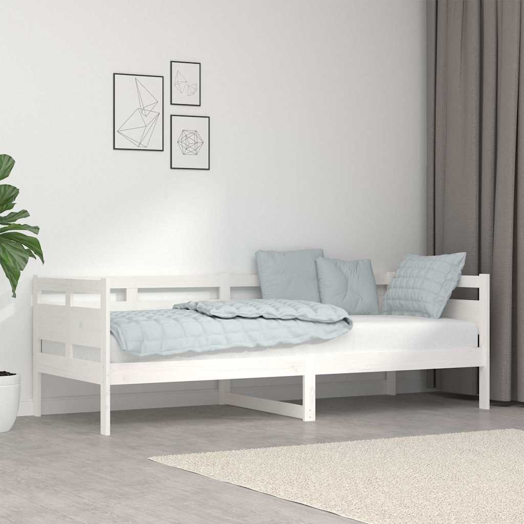 vidaXL Sohvasänky valkoinen täysi mänty 80x200 cm