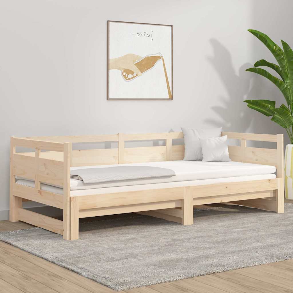 vidaXL Sohvasänky ulosvedettävä täysi mänty 2x (80x200) cm