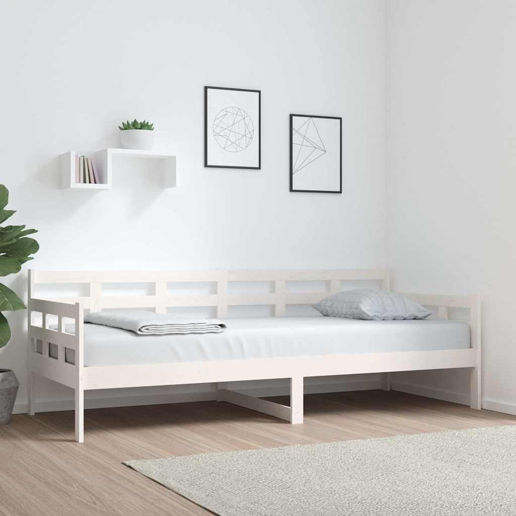 vidaXL Sohvasänky valkoinen täysi mänty 80x200 cm