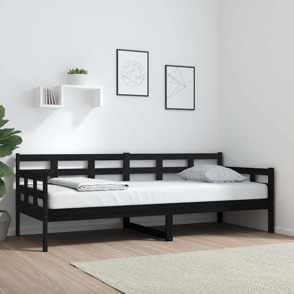 vidaXL Sohvasänky musta täysi mänty 80x200 cm