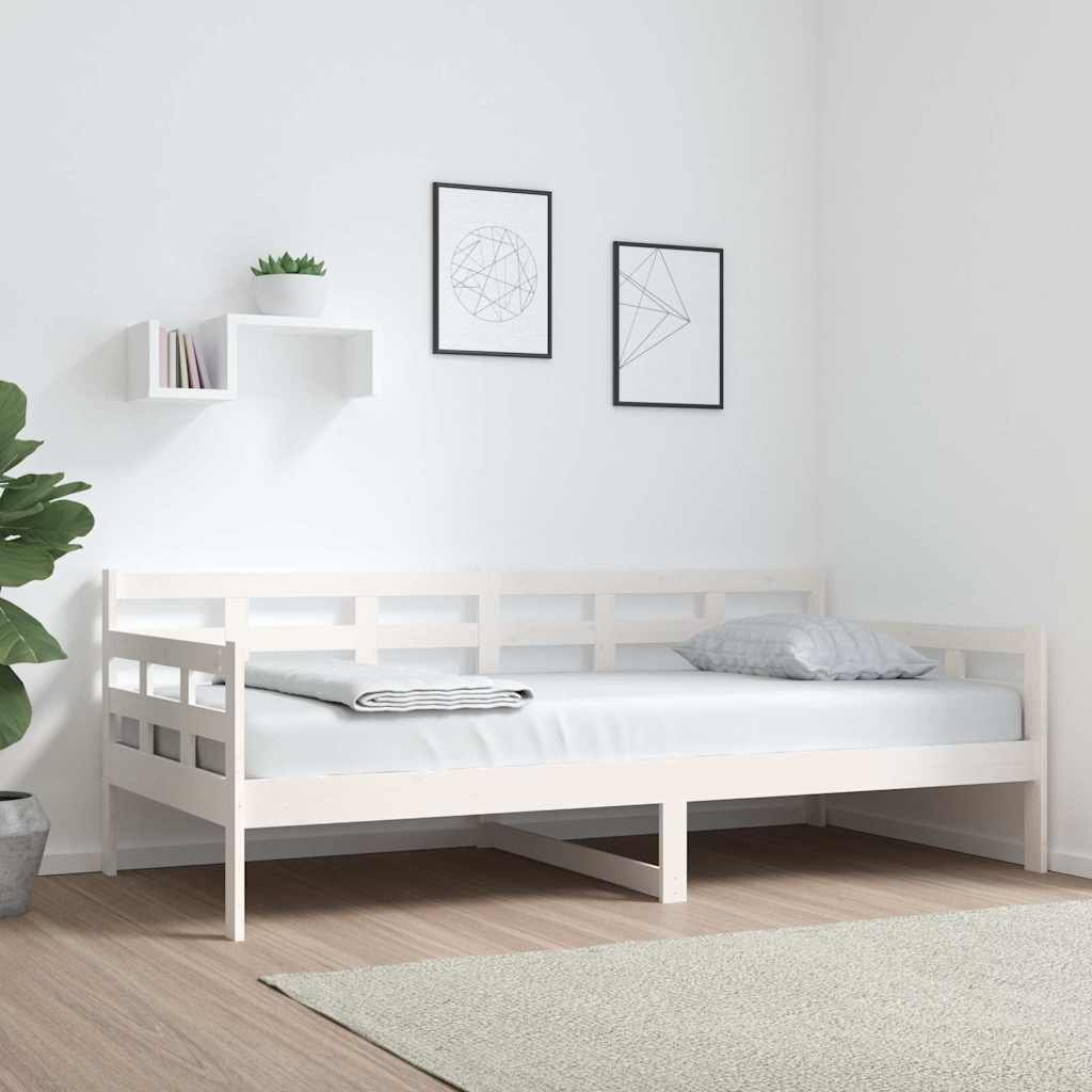 vidaXL Sohvasänky valkoinen täysi mänty 90x190 cm