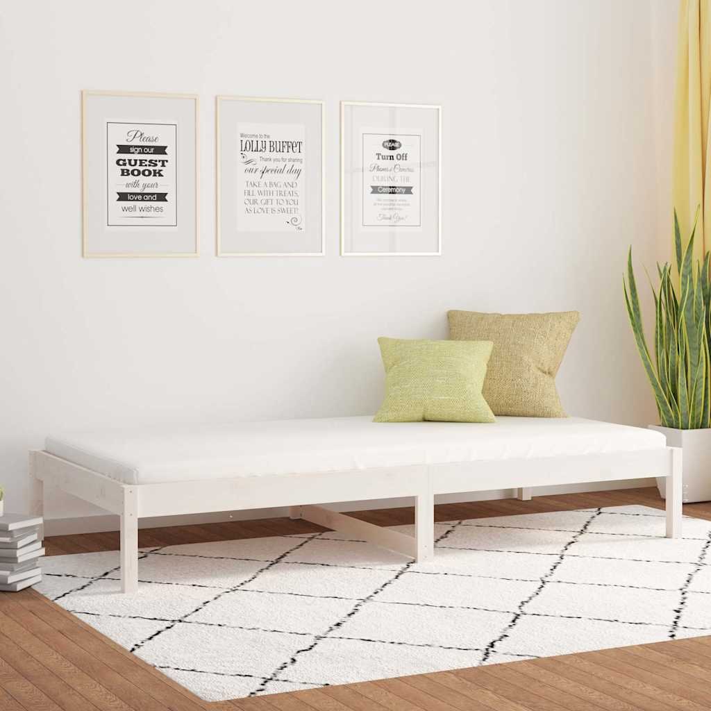 vidaXL Vuodesohva ilman patjaa valkoinen 80x200 cm täysi mänty
