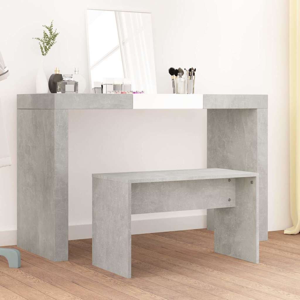 vidaXL Meikkijakkara betoninharmaa 70x35x45 cm tekninen puu