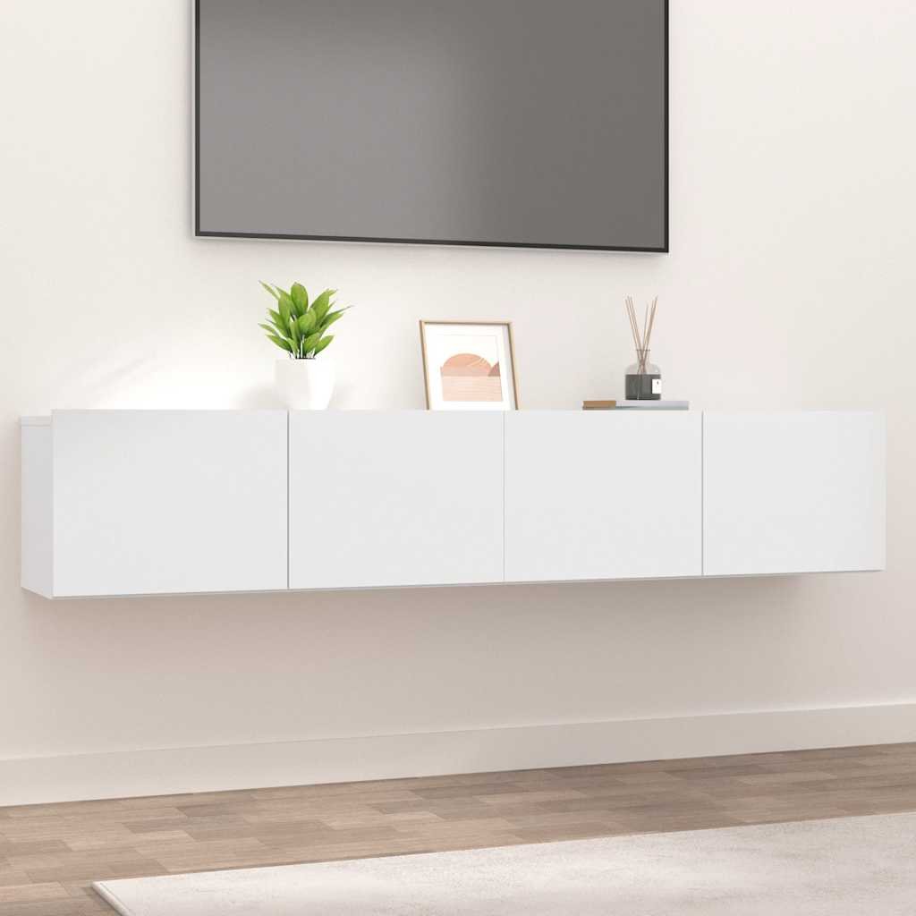 vidaXL TV-seinäkaapit 2 kpl valkoinen 80x30x30 cm tekninen puu