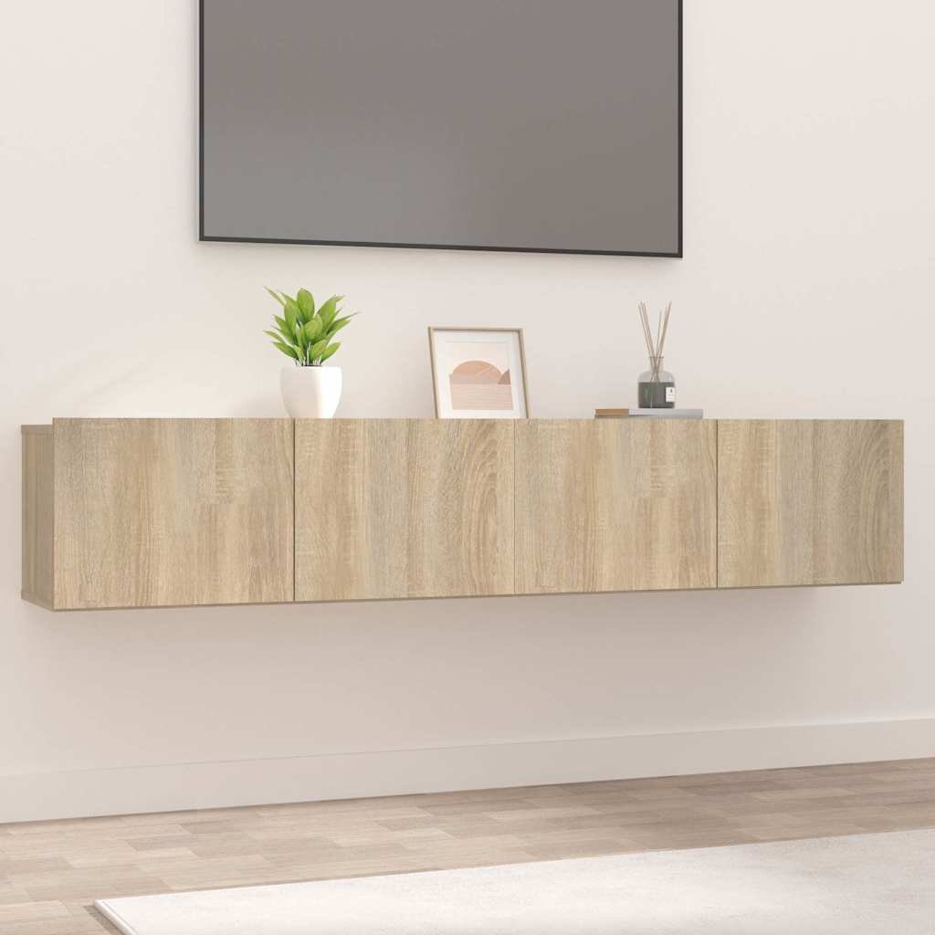vidaXL TV-seinäkaapit 2 kpl Sonoma-tammi 80x30x30 cm tekninen puu