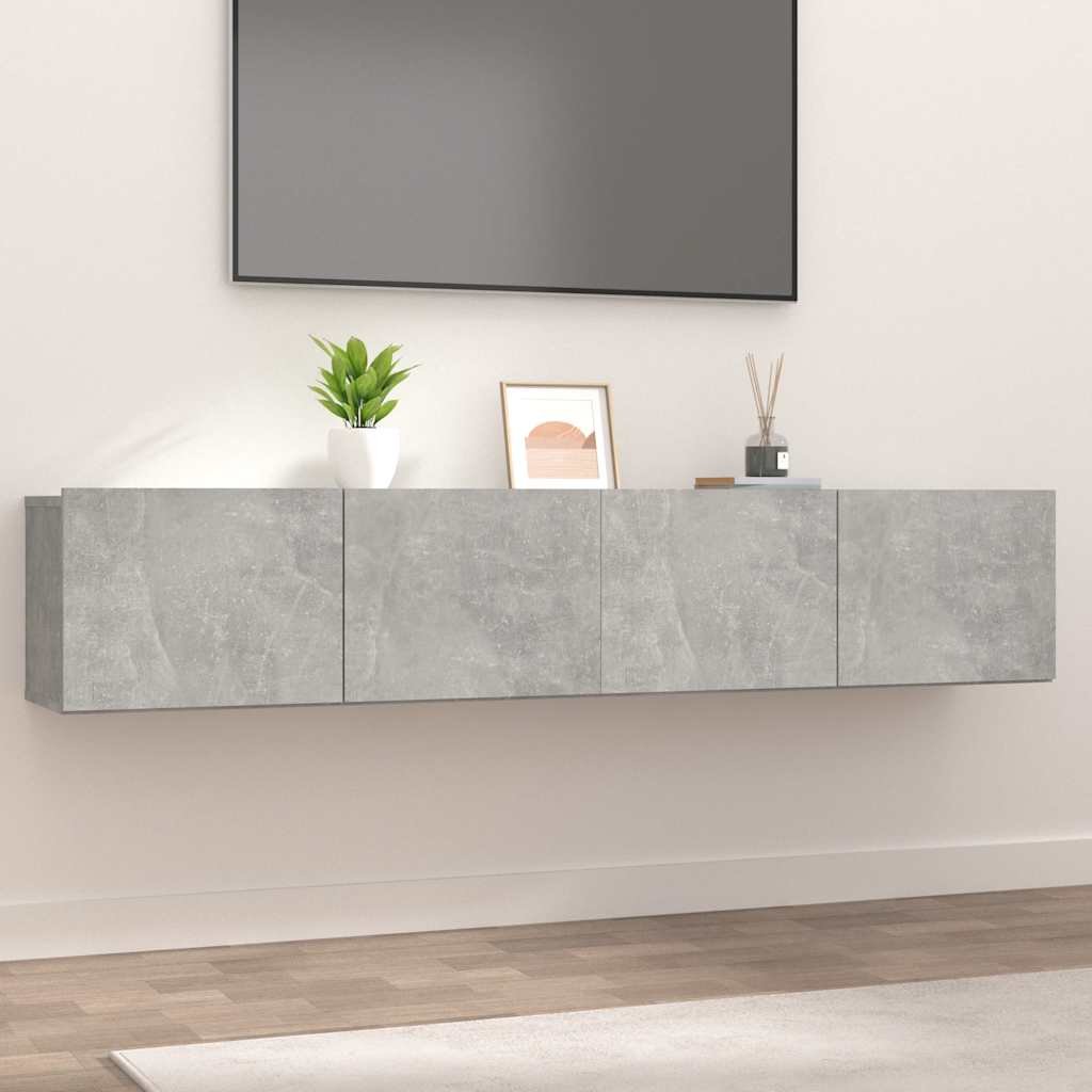 vidaXL TV-seinäkaapit 2 kpl betoninharmaa 80x30x30 cm tekninen puu
