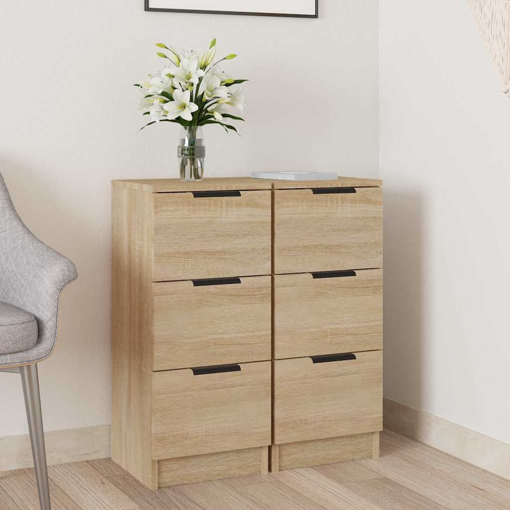 vidaXL Senkit 2 kpl Sonoma-tammi 30x30x70 cm tekninen puu