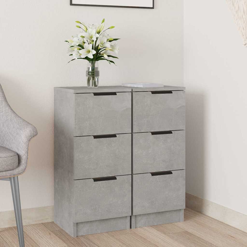 vidaXL Senkit 2 kpl betoninharmaa 30x30x70 cm tekninen puu