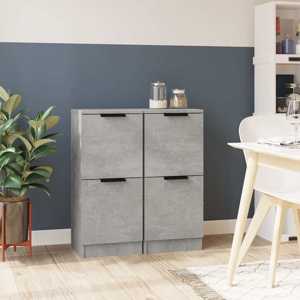 vidaXL Senkit 2 kpl betoninharmaa 30x30x70 cm tekninen puu
